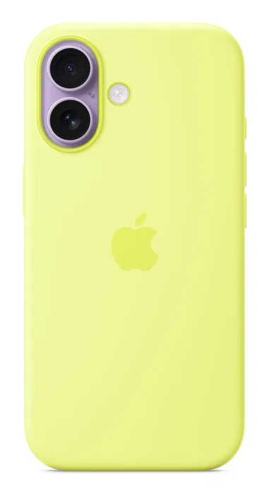 Apple MGEV4ZM/A Funda de Silicona con MagSafe para iPhone 17 - Silicona reciclada al 45% - Color Neon Yellow/Amarillo - Protección contra caídas y rayones