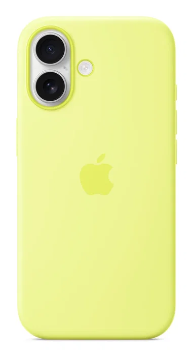 Apple MGEV4ZM/A Funda de Silicona con MagSafe para iPhone 17 - Silicona reciclada al 45% - Color Neon Yellow/Amarillo - Protección contra caídas y rayones