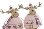 DKD Home Decor Figura de Metal Reno Rosa Palo Surtido