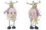 DKD Home Decor Figura de Metal Reno Rosa Palo Surtido