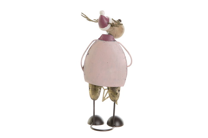 DKD Home Decor Figura de Metal Reno Rosa Palo Surtido