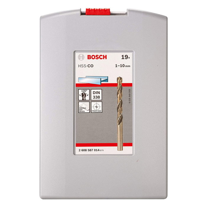 Bosch Set Brocas Spiralbohrer Cobalt 19 Piezas HSS para Taladro, 2608587014 Bosch Set Brocas Spiralbohrer Cobalt 19 Piezas HSS para Taladro, 2608587014