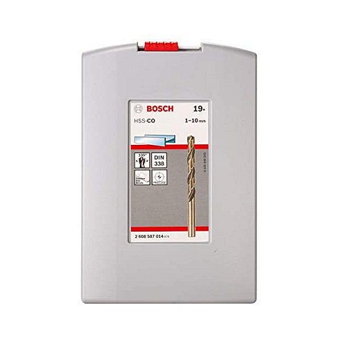 Bosch Set Brocas Spiralbohrer Cobalt 19 Piezas HSS para Taladro, 2608587014 Bosch Set Brocas Spiralbohrer Cobalt 19 Piezas HSS para Taladro, 2608587014