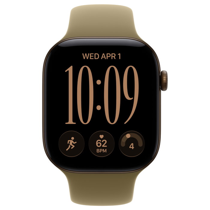 Apple Watch Series 12 GPS 46mm Aluminio Dunkelbronze con Correa Sport Oliva M/L