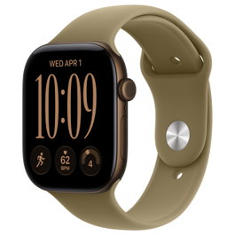 Apple Watch Series 12 GPS 46mm Aluminio Dunkelbronze con Correa Sport Oliva M/L