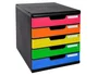 Exacompta Fichero Cajones Sobremesa Iderama Arlequin 5 Cajones Multicolor 350x288x320 mm