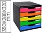 Exacompta Fichero Cajones Sobremesa Iderama Arlequin 5 Cajones Multicolor 350x288x320 mm