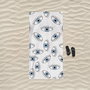 Mijölnir Toalla de Playa Blue Eyes - Blanca y Azul - 60% Algodón 40% Poliéster - 75 x 150 cm