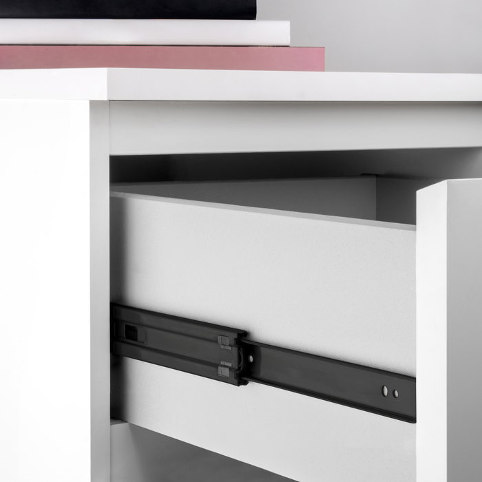 Emuca Lote de 5 juegos de guías para cajones, de bolas, altura 45mm, profundidad 400mm, extracción total, cierre suave, Negro