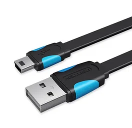 Vention VAS-A14-B100 Cable USB 2.0 de 1m, Conectores USB A Macho a Mini-USB B Macho, Color Negro y Azul