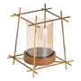 Ixia Portavelas Oro-marrón Metal-madera 20 x 20 x 23 cm