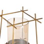 Ixia Portavelas Oro-marrón Metal-madera 20 x 20 x 23 cm