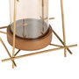 Ixia Portavelas Oro-marrón Metal-madera 20 x 20 x 23 cm