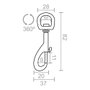 Edm Mosquetón llavero anilla Msq05 de acero niquelado, 82 mm