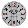 Reloj Blanco Madera / Cristal Decoración 40 X 40 X 4,50 cm