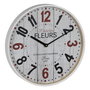 Reloj Blanco Madera / Cristal Decoración 40 X 40 X 4,50 cm