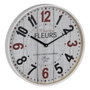 Ixia Reloj Decorativo Blanco de Madera y Cristal 40 x 40 x 4,50 cm