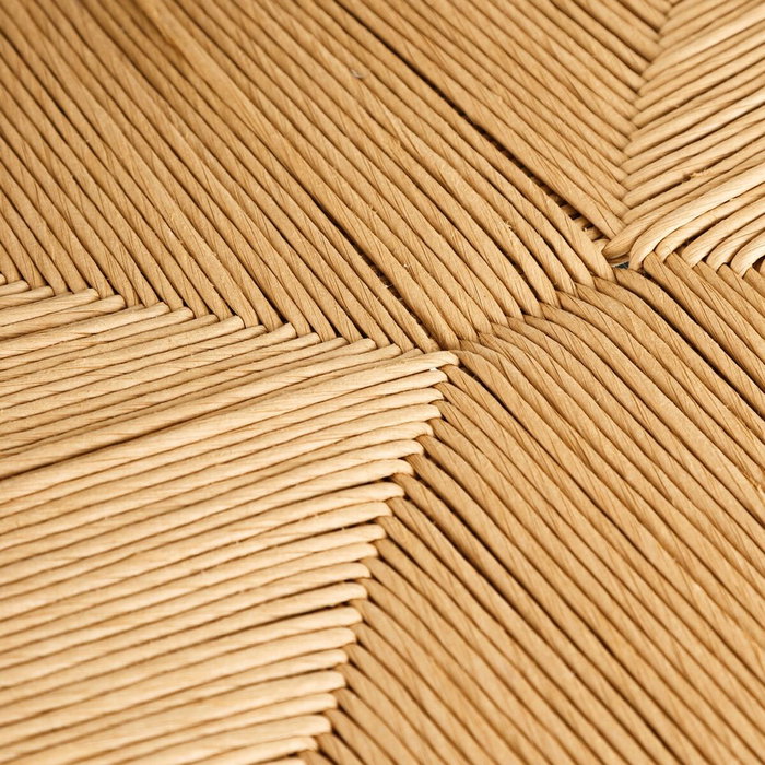 Ixia Silla de Salón de Madera de Olmo Marrón con Asiento de Ratán