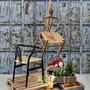 Ixia Silla de Salón de Madera de Olmo Marrón con Asiento de Ratán
