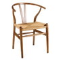 Ixia Silla de Salón de Madera de Olmo Marrón con Asiento de Ratán