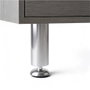 Rei Pata Regulable 413, Pata Redonda de Aluminio Acabado Cromo Brillo, Diámetro Ø50 mm, Altura 150/155 mm