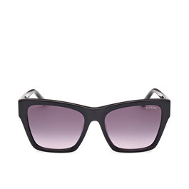 GUESS Gafas de Sol GU00113 01B para Mujer - Montura Negra Cuadrada, Cristal Gris Humo Degradado 55 mm
