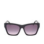 GUESS Gafas de Sol GU00113 01B para Mujer - Montura Negra Cuadrada, Cristal Gris Humo Degradado 55 mm