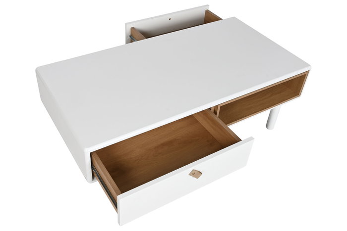 DKD Home Decor Mesa de Centro Blanca con 2 Cajones
