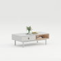 DKD Home Decor Mesa de Centro Blanca con 2 Cajones