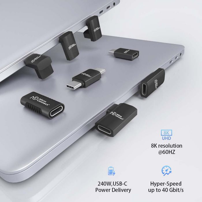 MicroConnect Adaptador USB4 3x2 USB-C de doble ángulo, 240W, 40Gbps MicroConnect Adaptador USB4 3x2 USB-C de doble ángulo, 240W, 40Gbps