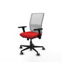 PIQUERAS Y CRESPO Silla de oficina Haches Rojo/Blanco con mecanismo Sincro/Traslack