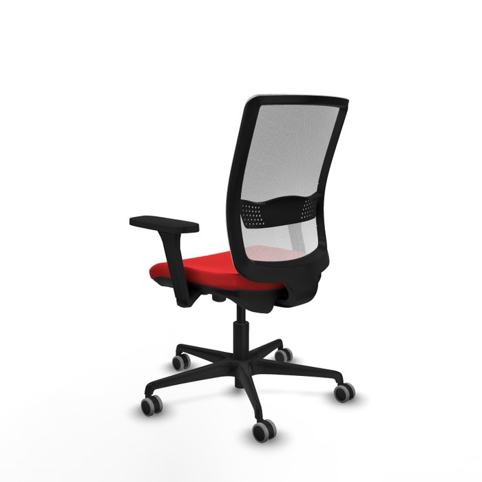 PIQUERAS Y CRESPO Silla de oficina Haches Rojo/Blanco con mecanismo Sincro/Traslack