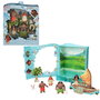 Mattel Disney Princess Vaiana Hpg71 Mini Libro de Cuentos - Set de Juego de Figuras con Vaiana, Maui, Tala, Tui, Pua y Heihei para Niños +3 Años