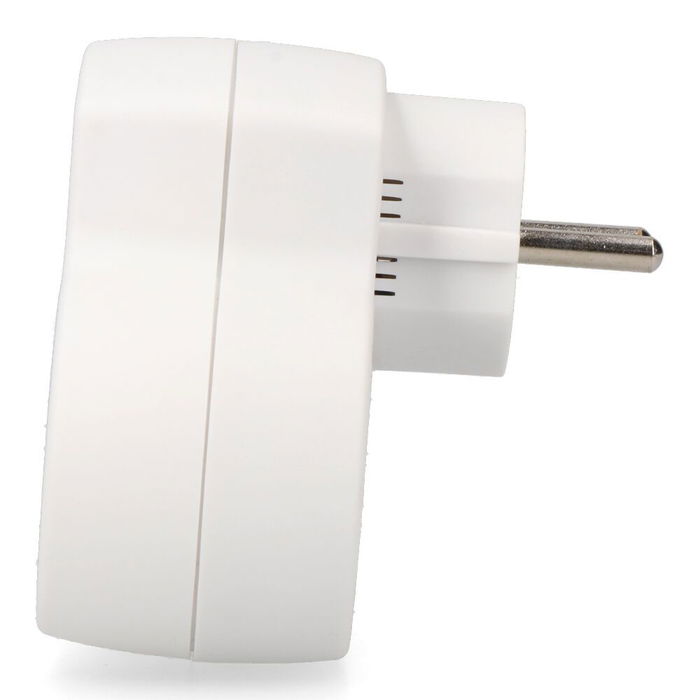 EDM Adaptador de enchufe 2 tomas Schuko 2P+T con 2 puertos USB (A+C) 5V/2.1A, 3680W máximo, blanco - 112 x 39.5 x 80 mm