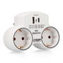 EDM Adaptador de enchufe 2 tomas Schuko 2P+T con 2 puertos USB (A+C) 5V/2.1A, 3680W máximo, blanco - 112 x 39.5 x 80 mm
