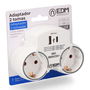 EDM Adaptador de enchufe 2 tomas Schuko 2P+T con 2 puertos USB (A+C) 5V/2.1A, 3680W máximo, blanco - 112 x 39.5 x 80 mm