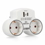 Edm Adaptador 2 tomas 2p+t Schuko con 2 USB (A + C), Blanco