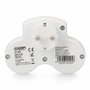 Edm Adaptador 2 tomas 2p+t Schuko con 2 USB (A + C), Blanco