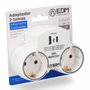 Edm Adaptador 2 tomas 2p+t Schuko con 2 USB (A + C), Blanco