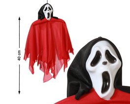 Capa Roja Con Máscara Ghostface 40 cm Halloween Fiesta Disfraces Terror