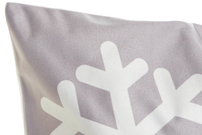 DKD Home Decor Funda Cojin Navidad Alpina Gris Blanco 45x45cm Cremallera Poliester 4 Unidades