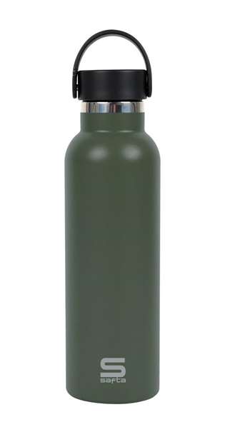 Safta Botella Termo Exterior Goma 600 ml Verde Camo 25x7,3x7,3cm