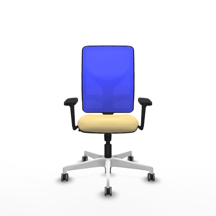 PIQUERAS Y CRESPO Silla de oficina Motilla con mecanismo Sincro, Crema y Azul PIQUERAS Y CRESPO Silla de oficina Motilla con mecanismo Sincro, Crema y Azul