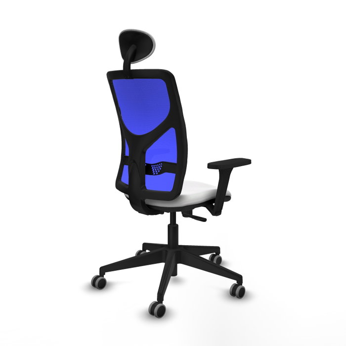 PIQUERAS Y CRESPO Silla de oficina Motilla con mecanismo Sincro, Blanco y Azul