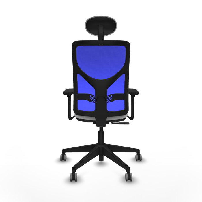 PIQUERAS Y CRESPO Silla de oficina Motilla con mecanismo Sincro, Blanco y Azul