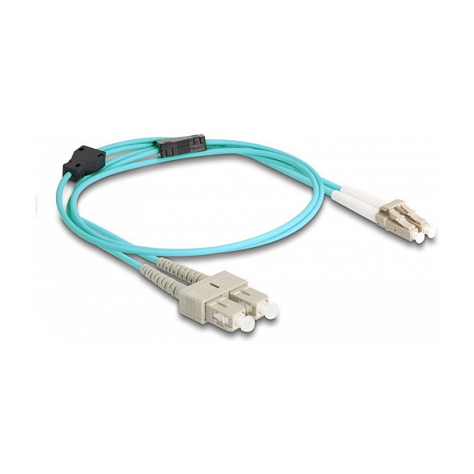 DeLOCK Cable de fibra óptica Multimodo OM3 LC Duplex a SC Duplex con cobertura metálica, 1 m DeLOCK Cable de fibra óptica Multimodo OM3 LC Duplex a SC Duplex con cobertura metálica, 1 m
