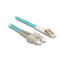 DeLOCK Cable de fibra óptica Multimodo OM3 LC Duplex a SC Duplex con cobertura metálica, 1 m