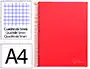 Liderpapel Cuaderno Espiral A4 Micro Jolly Tapa Forrada 140 Hojas Cuadro 5mm Rojo