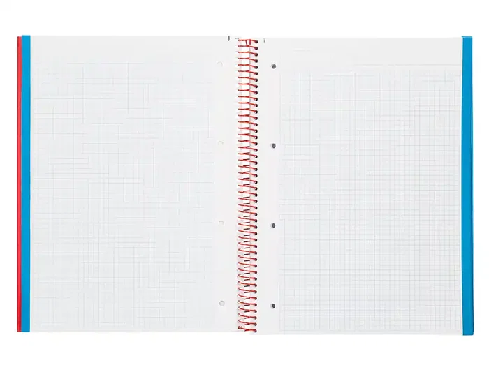 Liderpapel Cuaderno Espiral A4 Micro Jolly Tapa Forrada 140 Hojas Cuadro 5mm Rojo