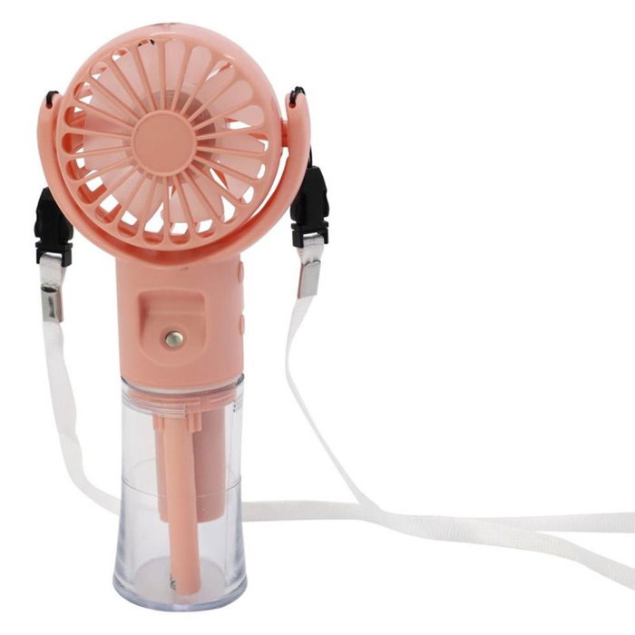 Thulos TH-MFN-01 Mini ventilador portátil con nebulizador Rosa, 4 velocidades, depósito 20ml, ligero y compacto